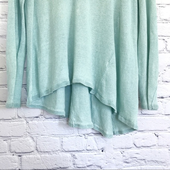Eileen Fisher Sweater 100% Linen Pale Green Lightweight Size Large - Picture 3 of 9